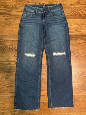 Hollister Blue Distressed Low-Rise Vintage Baggy Jean